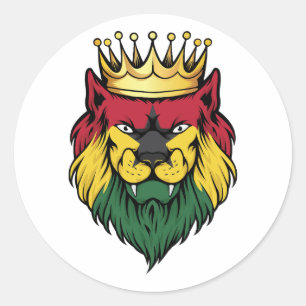 Sticker Rond Drapeau Ghana Lion King