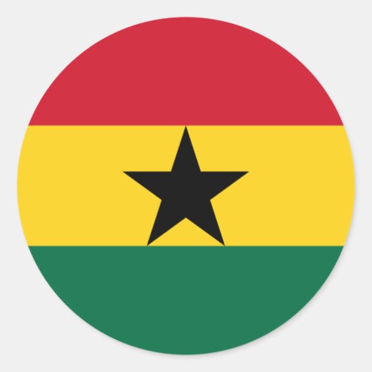 Sticker Rond Drapeau ghanéen, Drapeau du Ghana (Devant)