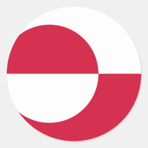 Sticker Rond Drapeau GL du Groenland