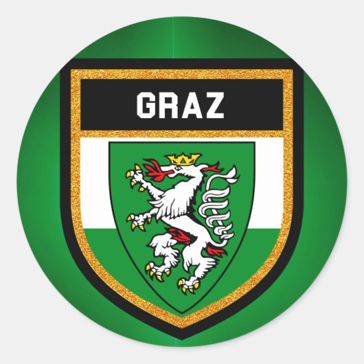 Sticker Rond Drapeau Graz (Devant)