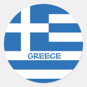 Sticker Rond Drapeau grec