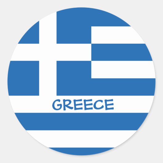 Sticker Rond Drapeau grec (Devant)