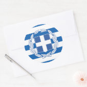 Sticker Rond Drapeau grec et armoiries, Drapeau de Grèce (Enveloppe)