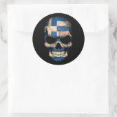 Sticker Rond Drapeau grec personnalisable (Sac)