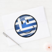 Sticker Rond Drapeau grec souriant (Enveloppe)