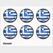 Sticker Rond Drapeau grec souriant (Feuille)
