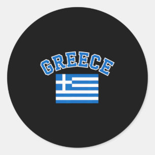 Sticker Rond Drapeau Grèce Voyage Souvenir Grec