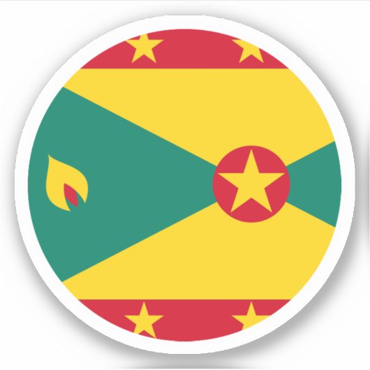 Sticker rond Drapeau Grenade (Devant)