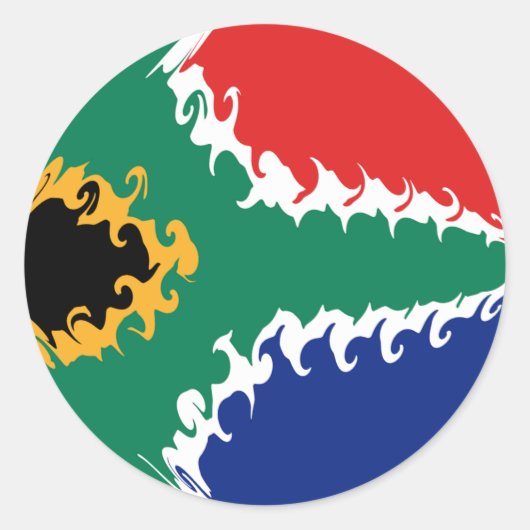 Sticker Rond Drapeau gris de l'Afrique du Sud (Devant)