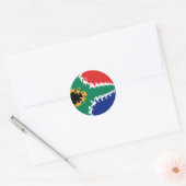 Sticker Rond Drapeau gris de l'Afrique du Sud (Enveloppe)