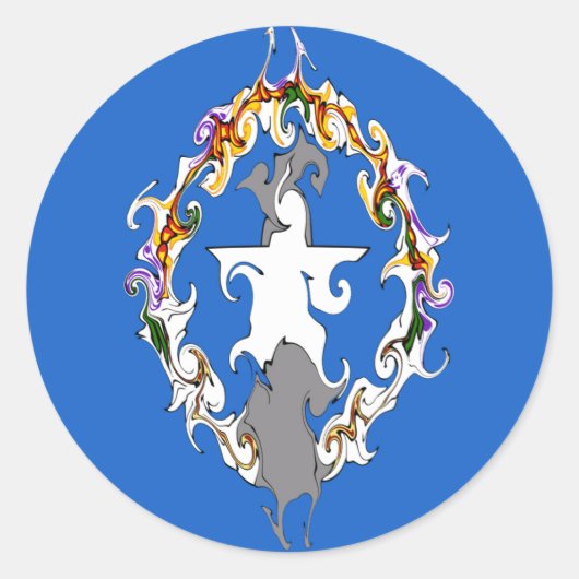 Sticker Rond Drapeau gris des Marianes du Nord (Devant)