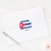 Sticker Rond Drapeau Grunge Cuba (Enveloppe)