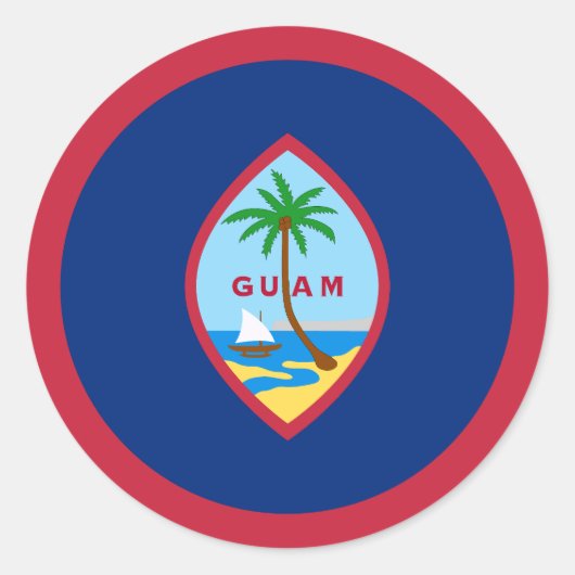 Sticker Rond Drapeau Guam (Devant)