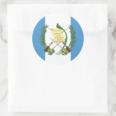 Sticker Rond Drapeau guatémaltèque et armoiries, Drapeau du Gua (Sac)