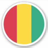 Sticker rond Drapeau Guinée (Devant)