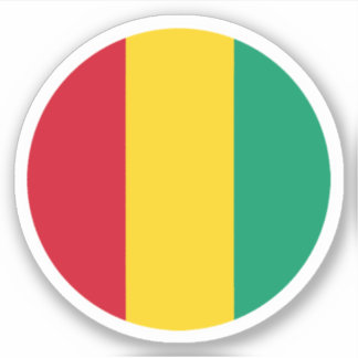 Sticker rond Drapeau Guinée