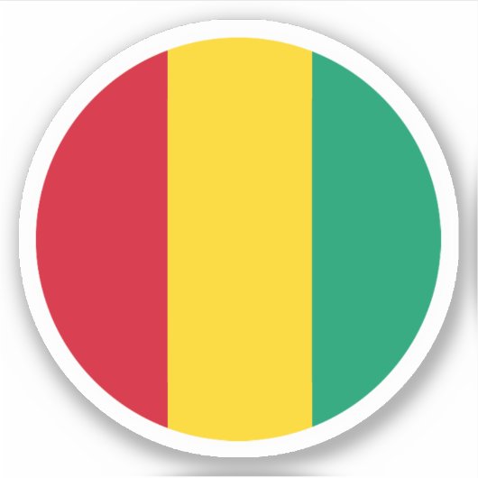 Sticker rond Drapeau Guinée (Devant)