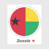 Sticker rond Drapeau Guinée-Bissau (Feuille)