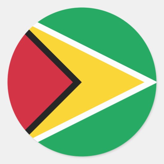 Sticker Rond Drapeau Guyana (Devant)