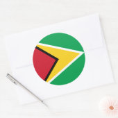 Sticker Rond Drapeau Guyana (Enveloppe)