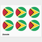 Sticker Rond Drapeau Guyana (Feuille)