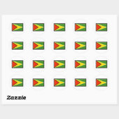 Sticker Rond Drapeau Guyana (Feuille)