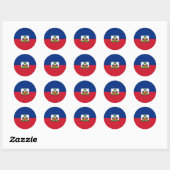 Sticker Rond Drapeau Haïti (Feuille)