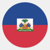 Sticker Rond Drapeau Haïti (Devant)