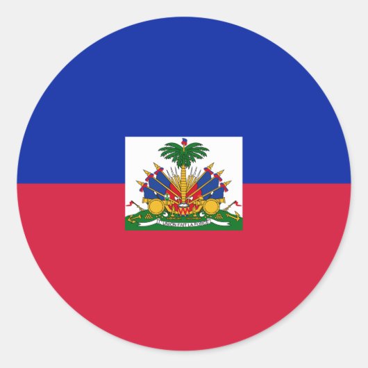 Sticker Rond Drapeau Haïti (Haïti) (Devant)