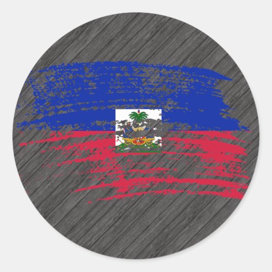 Sticker Rond Drapeau haïtien cool (Devant)