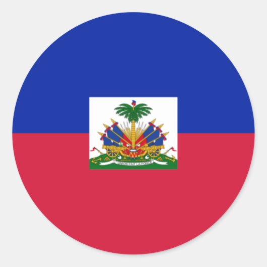 Sticker Rond Drapeau haïtien, Drapeau d'Haïti (Devant)