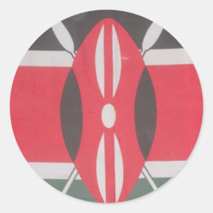 Sticker Rond Drapeau Harambe vintage Kenya
