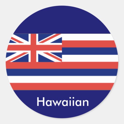 Sticker Rond Drapeau hawaïen (Devant)