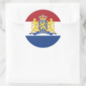 Sticker Rond Drapeau hollandais et armoiries, Drapeau du Pays-B (Sac)