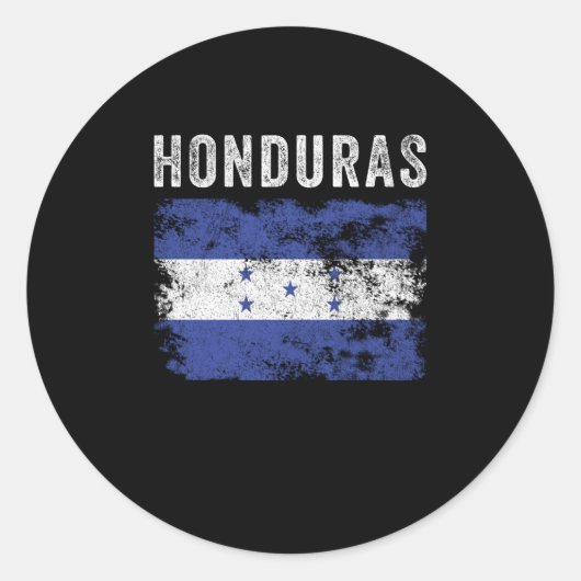 Sticker Rond Drapeau hondurien en détresse - Drapeau hondurien (Devant)