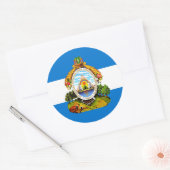Sticker Rond Drapeau hondurien et armoiries du Honduras (Enveloppe)