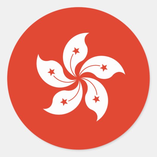 Sticker Rond Drapeau Hong Kong HK (Devant)