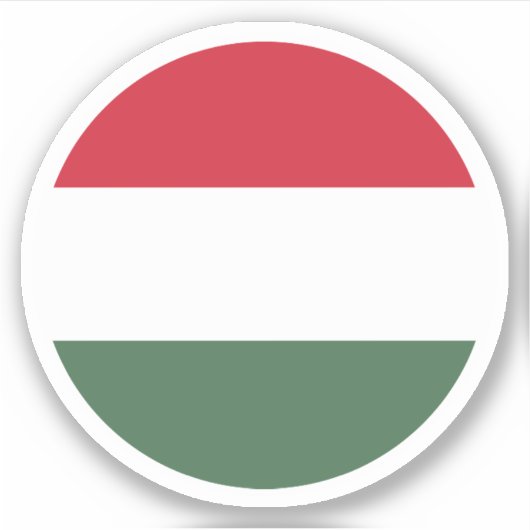 Sticker rond drapeau hongrois (Devant)