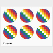 Sticker Rond Drapeau Huipala/Wipala. Qulla Suyu, une andine. Bo (Feuille)