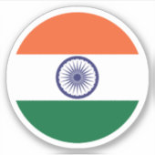 Sticker rond Drapeau Inde (Devant)