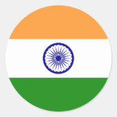 Sticker Rond Drapeau Inde (Devant)