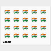 Sticker Rond Drapeau indien (Feuille)