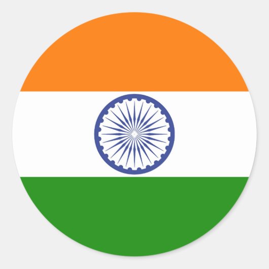 Sticker Rond Drapeau indien (Devant)