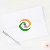 Sticker Rond Drapeau indien (Enveloppe)