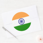 Sticker Rond Drapeau indien (Enveloppe)