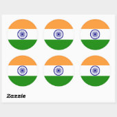 Sticker Rond Drapeau indien (Feuille)
