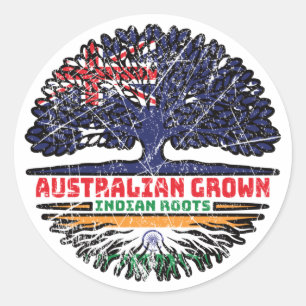 Sticker Rond Drapeau indien de l'Australie