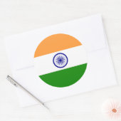 Sticker Rond Drapeau indien, Drapeau de l'Inde (Enveloppe)
