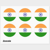 Sticker Rond Drapeau indien, Drapeau de l'Inde (Feuille)