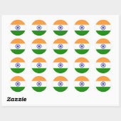 Sticker Rond Drapeau Indien - Image de haute qualité (Feuille)